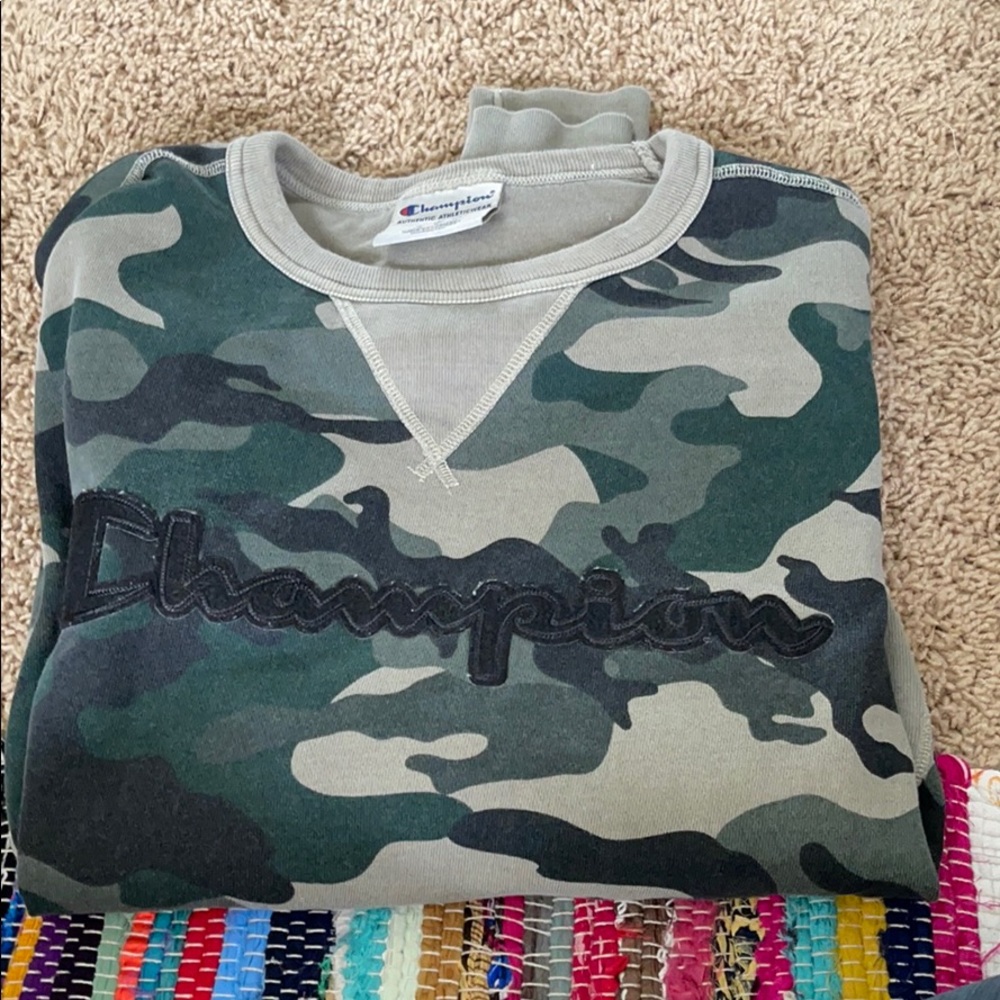 camo champion pullover